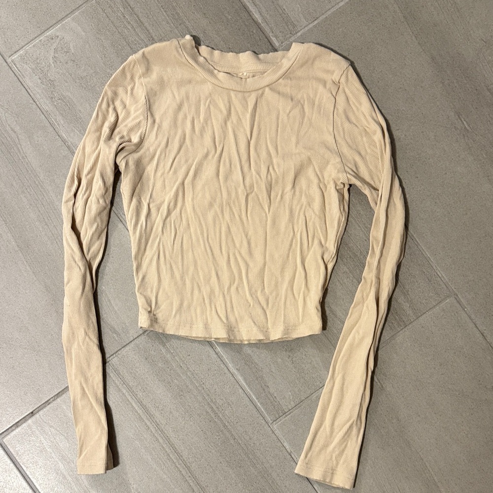 Women's Beige Long Sleeve Top